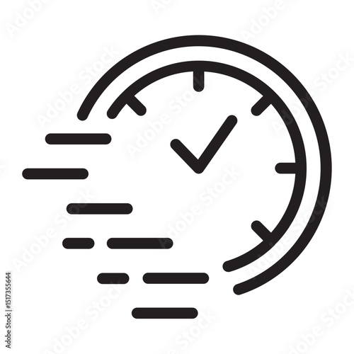 Clock with speed lines