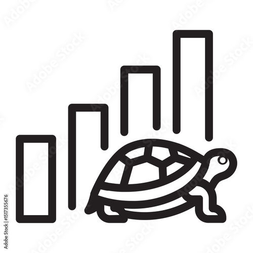 Turtle and bar graph showing slowness