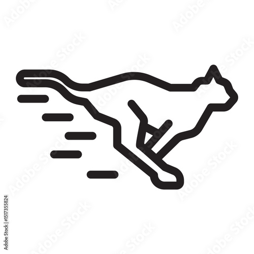 Running cheetah with speed lines