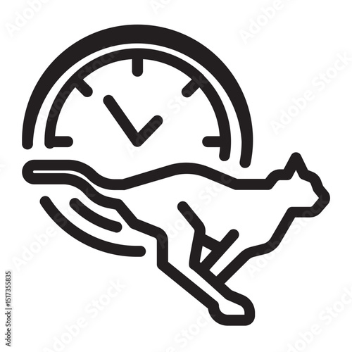 Cheetah and clock