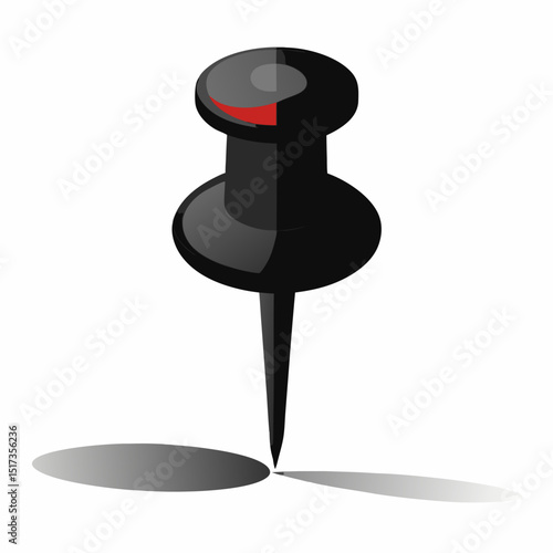 Push pin on white background