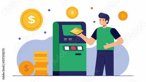 Cash Crypto Combo A visual showing a user inserting cash into the ATM while simultaneously using a smartphone to finalize a transaction merging cash and cryptocurrency