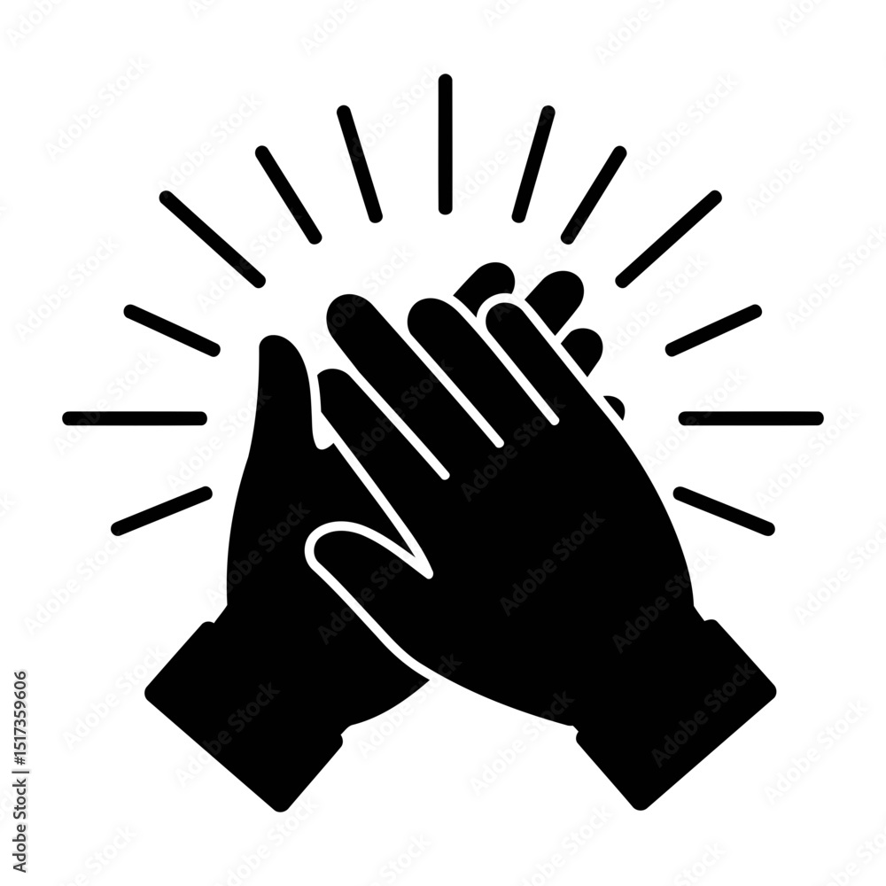 Fototapeta premium High Five Teamwork Success Celebration Graphic Design