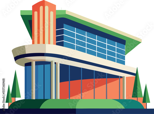 Modern Architecture Building Vector Art for Graphic Design
