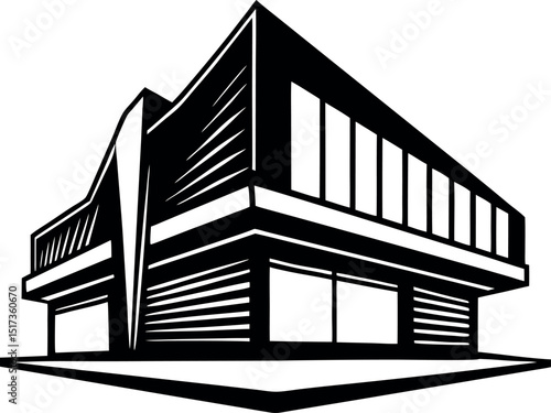Modern Architecture Building Vector Art for Graphic Design