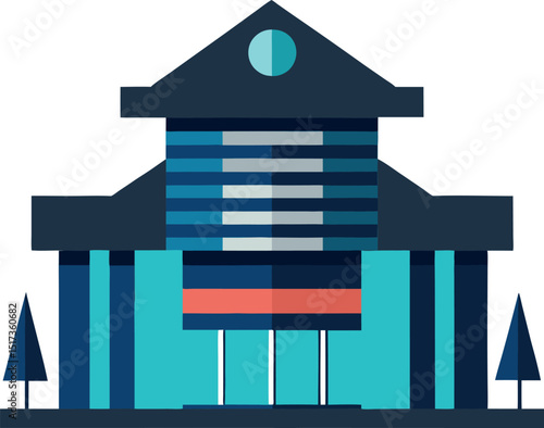 Modern Architecture Building Vector Art for Graphic Design