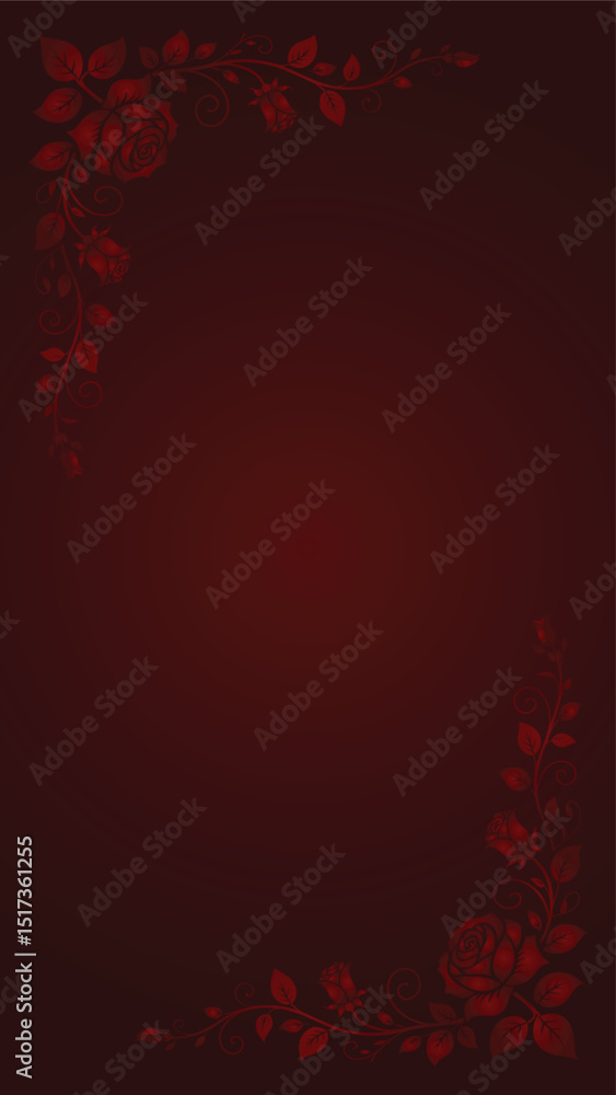 Elegant dark red rose border frame Elegant dark red rose border frame