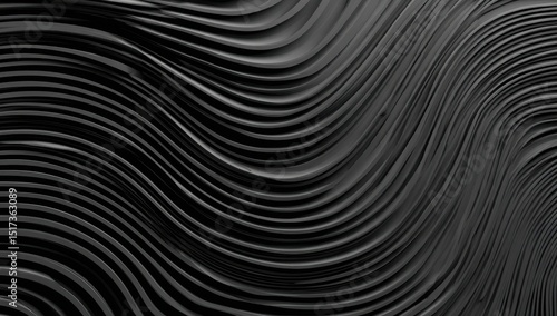 Wallpaper Mural Abstract dark grey wavy lines Torontodigital.ca