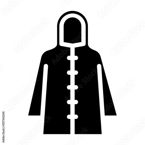 Rain Coat Vector Glyph Icon Design