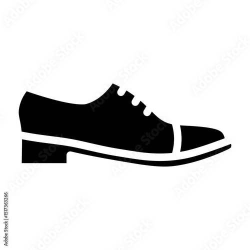 Oxford Shoe Vector Glyph Icon Design