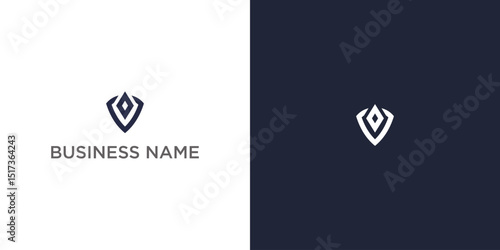 Modern Geometric Diamond Logo with Overlapping V Shapes
