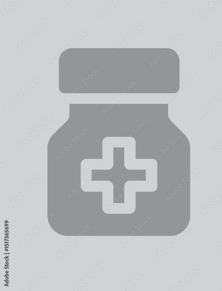 Obraz premium MEDICINE BOTTLE ICON LOGO RELATED TO ALCHEMY AND LABORATORY