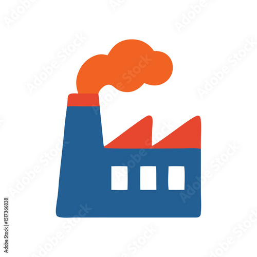 Stylized depiction of a factory emitting smoke illustrating industrial pollution