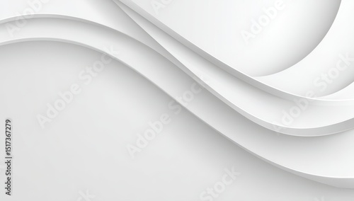 Wallpaper Mural Abstract white wavy curves Torontodigital.ca