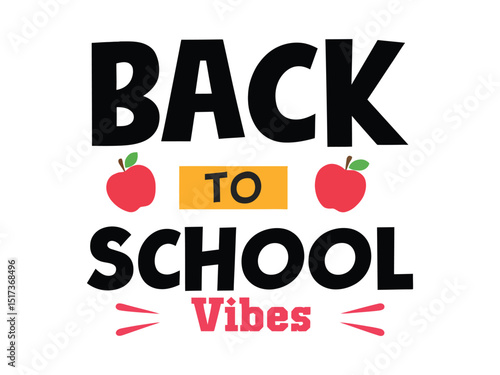 Back to School Vibes: Fun Text Design with Apples for Education Season

