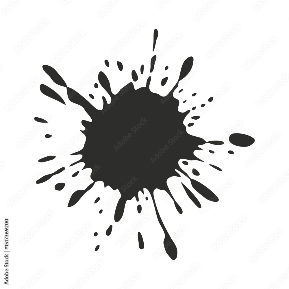 Black ink splatter vector design element for graphic design and artistic projects and creative backgrounds use silhouette Black ink splatter vector design element for graphic design and artistic projects and creative backgrounds use silhouette