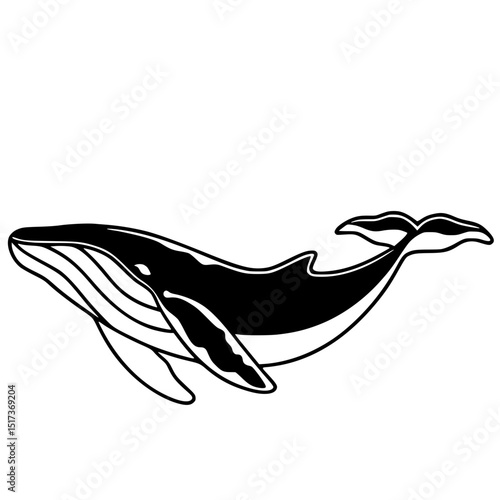 Cartoon whale silhouette
