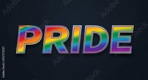 Celebrate Pride vibrant rainbow lettering design perfect for LGBTQIA+ events