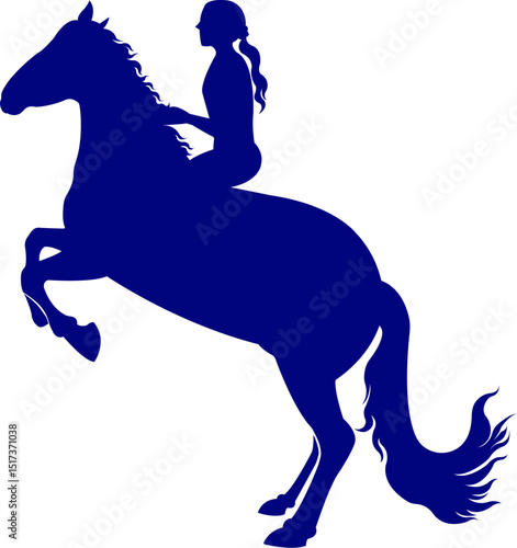 Horse silhouette vector. A woman riding horse. Cowgirl Riding Horse