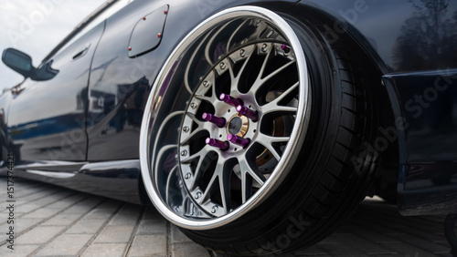 Wallpaper Mural Close-Up of Custom Car Wheel and Tire Excellence.  Torontodigital.ca