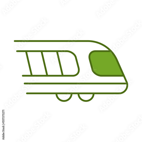 Metrorail Line Icon. Concept of Green Technology, Climate Change, Global Warming, CO2 Neutral Editable Stroke Icon