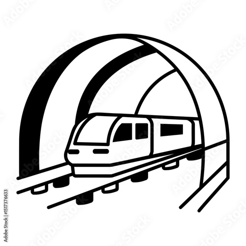 A line style icon of high speed hyperloop train

