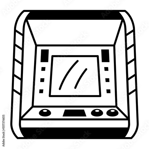 A linear icon showing electronic voting booth system
