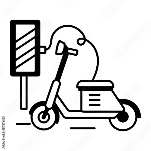 A linear style icon of electric scooter
