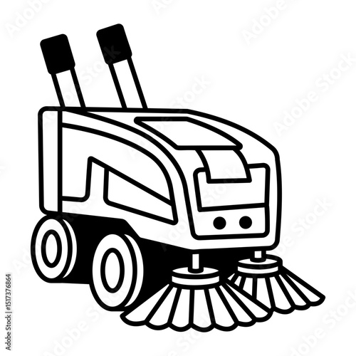 A linear style icon of cleaning robot
