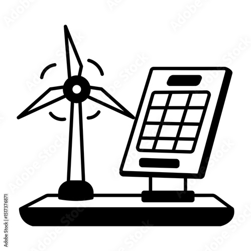 An outline style icon of solar power
