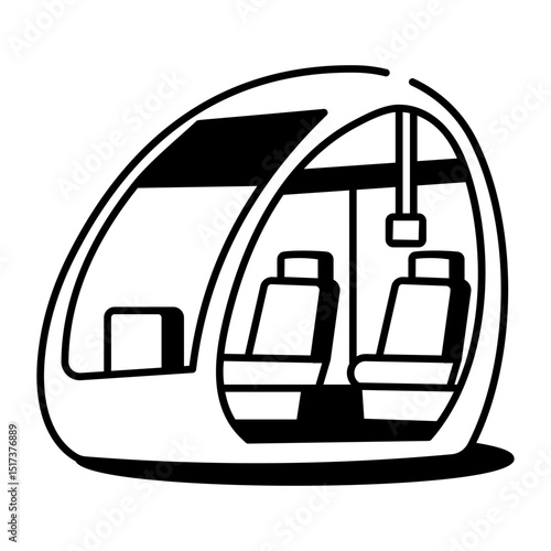An outline style icon of transit pod
