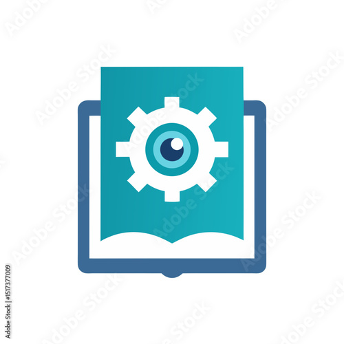 book with eye and gear icon representing personali