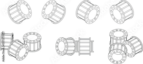3d Mechanical Component Vector Silhouette