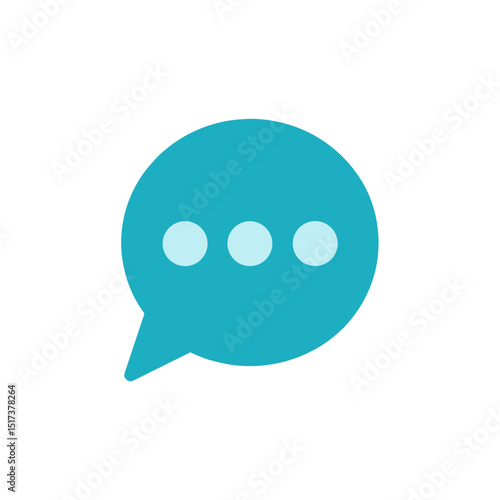 chat bubble with ellipsis symbol in flat vector