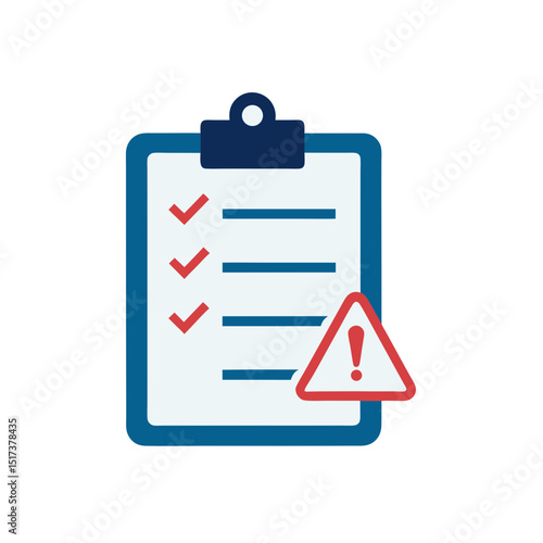 clipboard with checklists and alert icon represent.svg