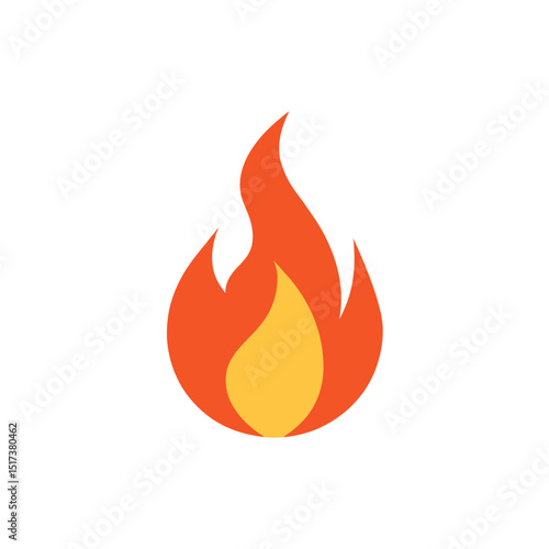 fire flame icon in minimal flat vector design 