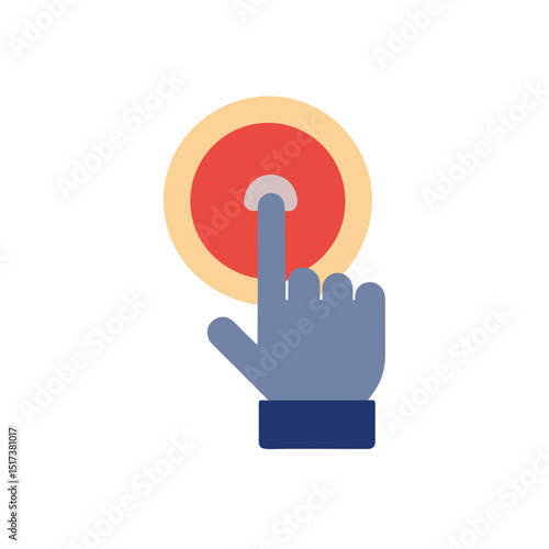 hand clicking on button icon representing interact 