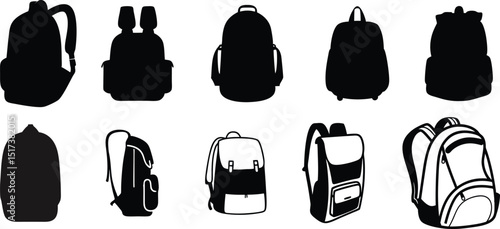 backpacks silhouette.