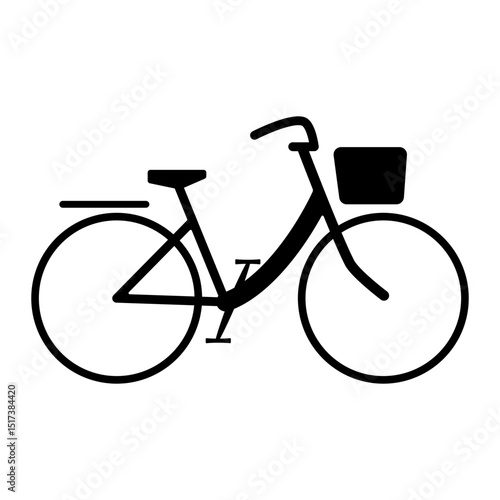 買い物用自転車の線画のアイコン