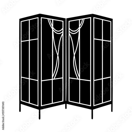 Elegant black and white screen divider room decor for home or office space