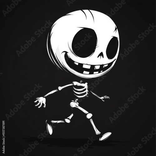 Animated Jolly Skeleton Illustration