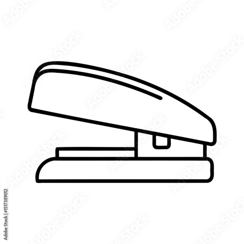 Black outline illustration of a stapler office supply tool for documents and paperwork