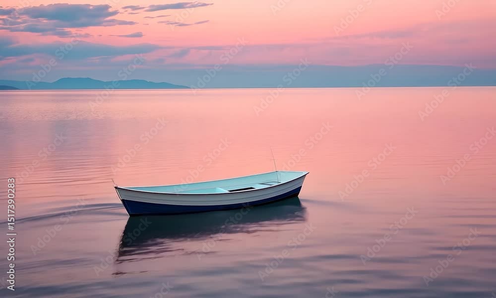 Calm evening on the tranquil lake Calm evening on the tranquil lake