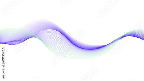 Wave of blue smoke. On a white background.