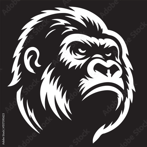 gorilla logo, editable vector image