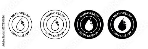 Black No Greasy Symbol – Clean Oil-Free Packaging Badge Design