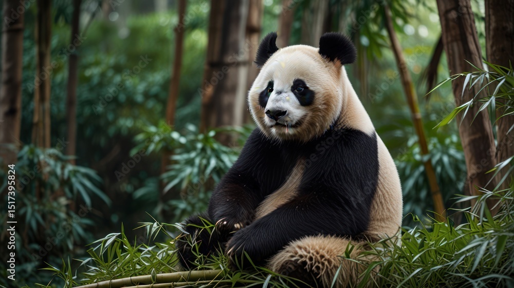 Obraz premium Panda in a bamboo forest