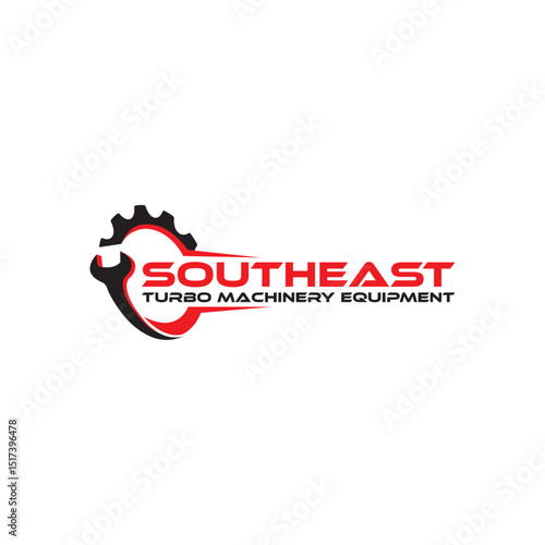 Industrial supplies logo featuring gears, tools, and factory silhouettes, perfect for manufacturing, construction, and hardware companies. Bold, professional, and trustworthy design.
