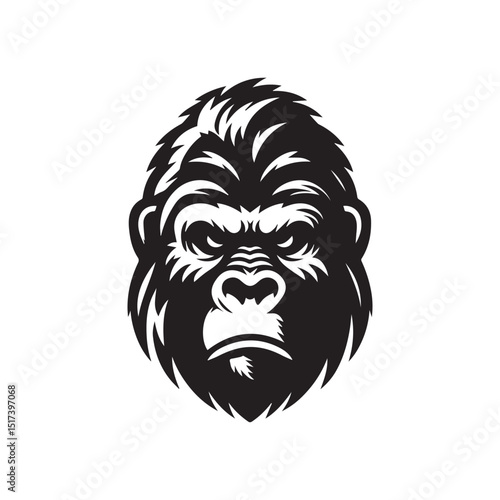 gorilla logo, editable vector image