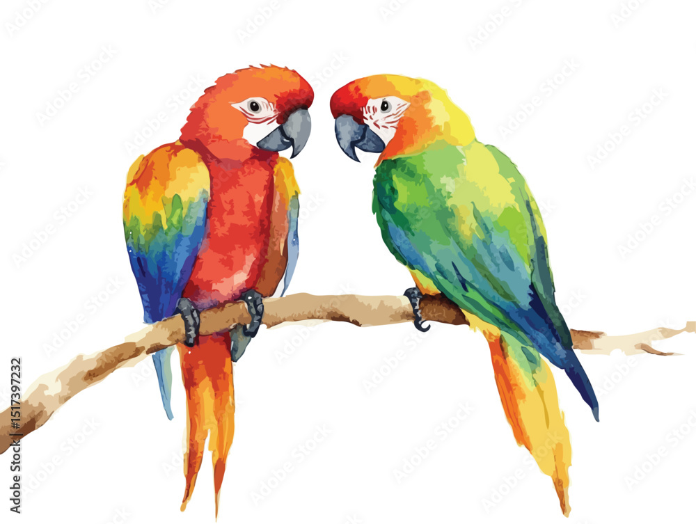 Fototapeta par of birds vector art